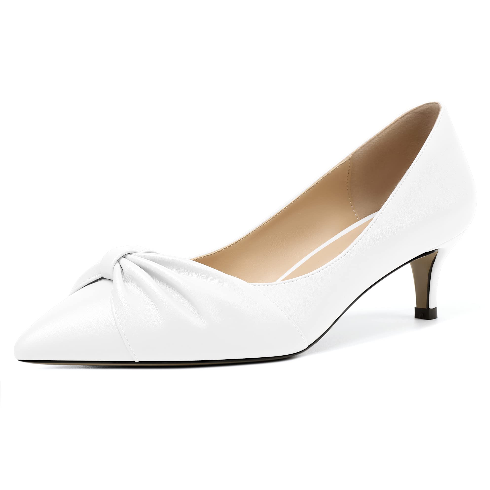 Elashe Women's Pumps Kitten Heel Pointed Shoes 2 Inches Low Heel