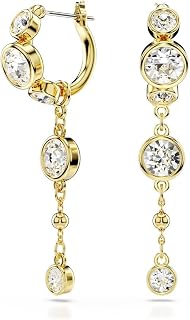 Swarovski Imber drop earrings, Round cut, clear, Mixed metal finish