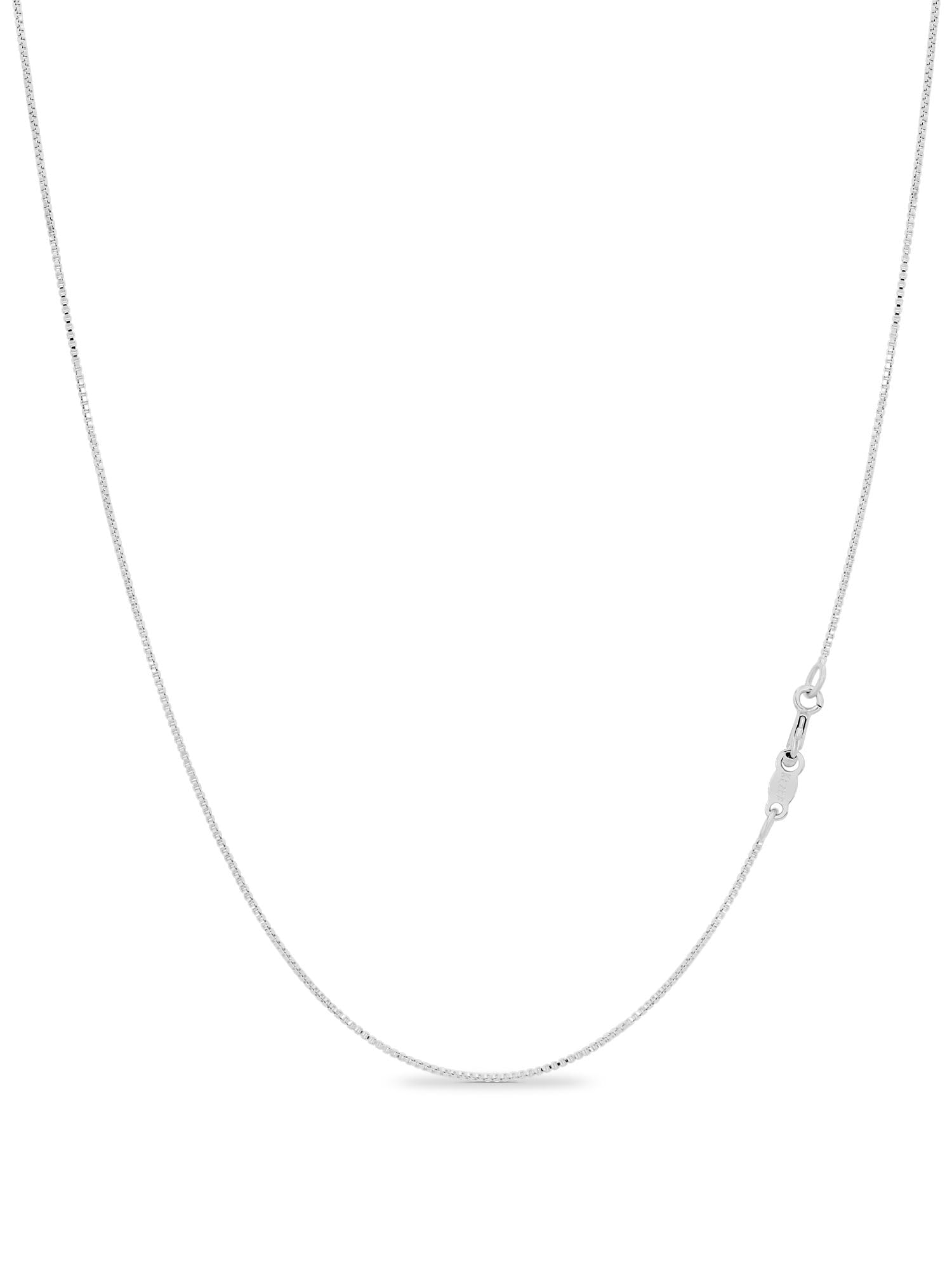 KEZEF Thin Box Chain Necklace for Women, Silver, Gold or Rose Gold Plated