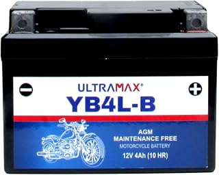ULTRAMAX Motorcycle Scooter Quad Battery Replace YB4L-B, YT4L-BS, YTX4L-BS
