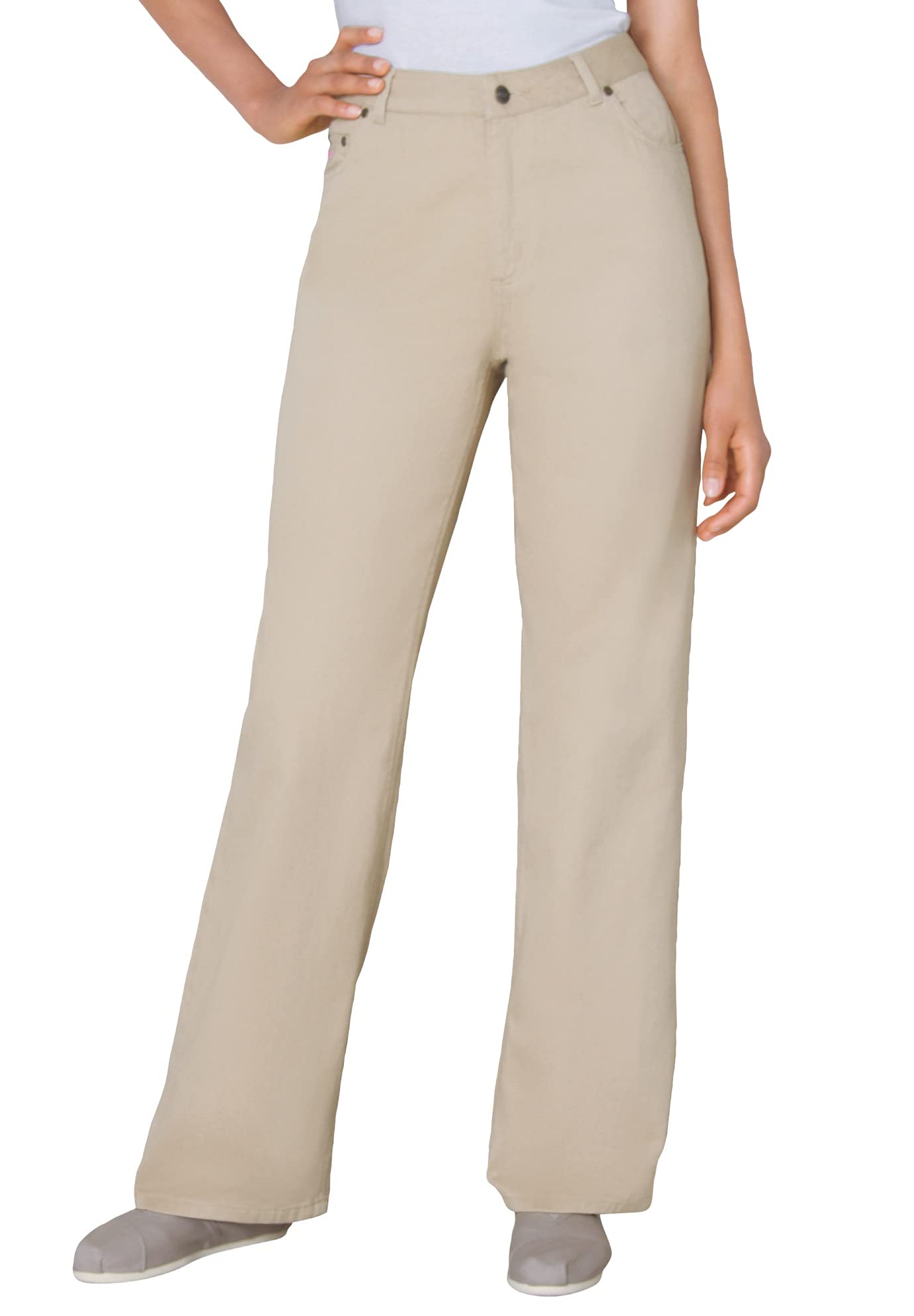 Woman Within Perfect Relaxed All-Cotton Denim Five-Pocket Jeans