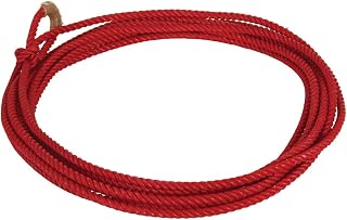 Mustang Little Looper Rope | Lightweight Durable Medium Lay Nylon Cowboy Lasso Rope for Outdoor Games, Roping & Horseback Riding Training - Red