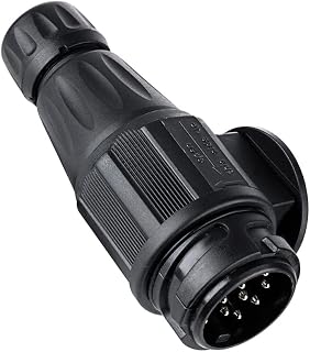 BEIJISTAR 13 Pin Trailer Plug, 12V Waterproof 13 Pin Trailer Plug Connector, for Truck RV Cars Boat Caravan