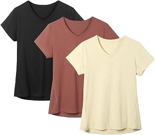 icyzone Women's Sports Short Sleeve T-Shirt Pack of 3