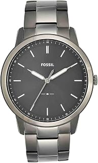 Fossil Watch for Men The Minimalist 3H, Quartz Movement, 44 mm Silver Stainless Steel Case with a Leather Strap, FS5439