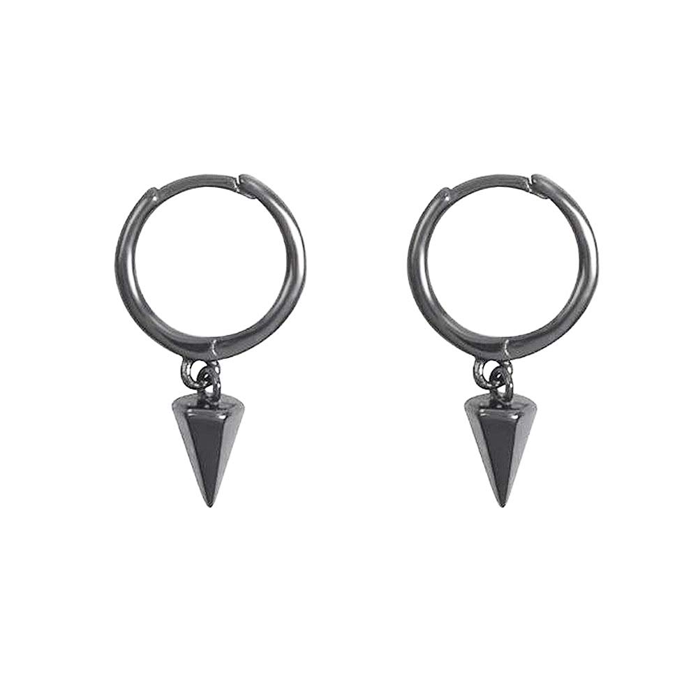 Tiny Punk Spike Dangle Drop Hoop Earrings for Women Teen Girls Men Sterling Silv