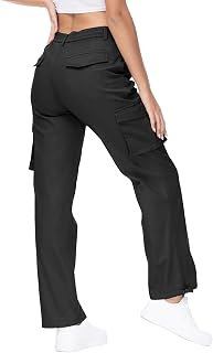 Gopune Womens Cargo Pants Lightweight Water Resistant Elastic Waist Athletic Workout Casual Pants