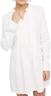 R.Vivimos Women's Tunic Dress Fall Cotton Button Down Long Sleeves Casual Mini Shirt Dress