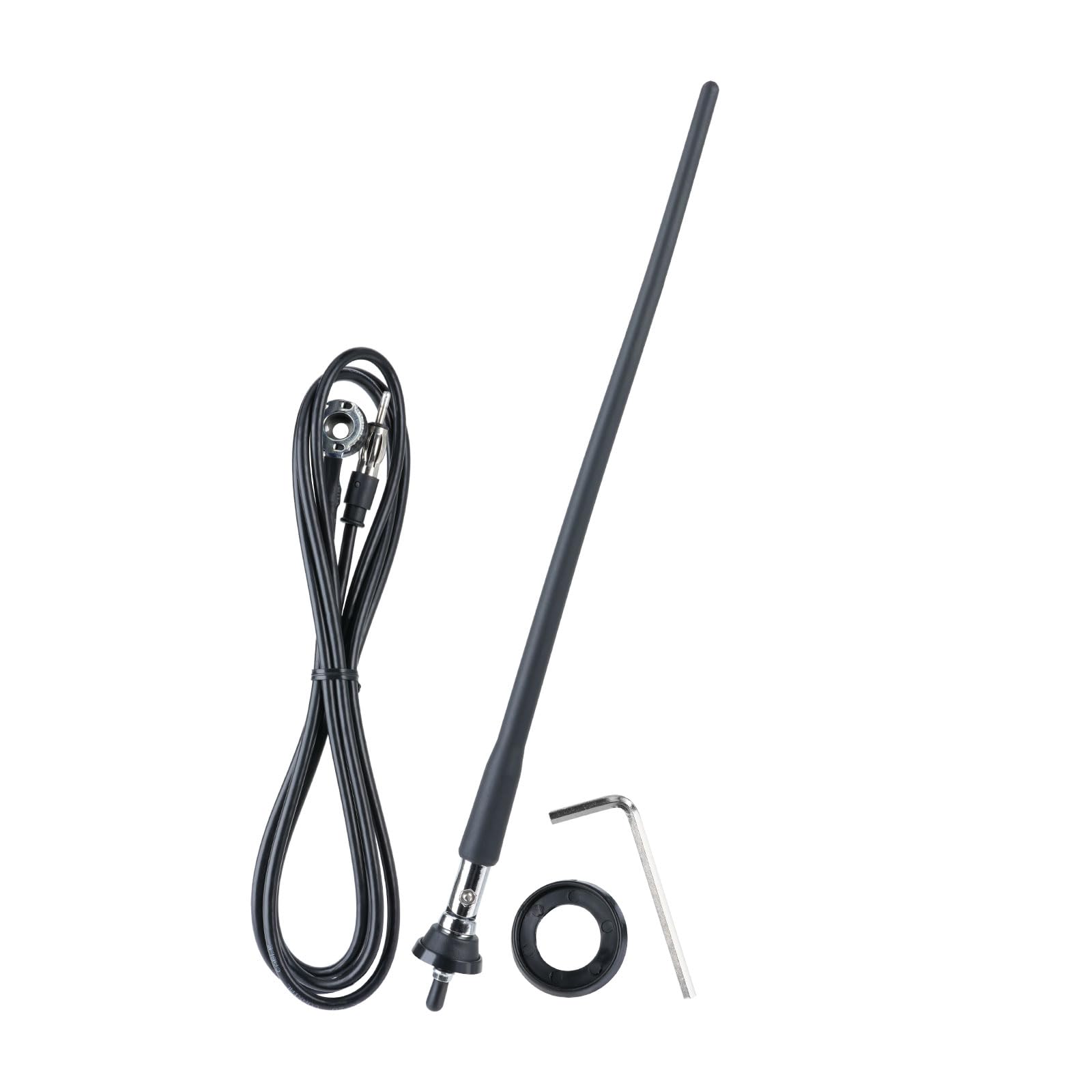 Superbat Marine Boat Radio Antenna Waterproof,16in Flexible Rubber Mast | FM AM 