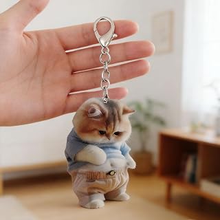 1 x Cute Cat Dog Keychain 2D Acrylic Cartoon Cat Dog Animal Pendant Men Women Backpack Car Keychain Accessories Gift