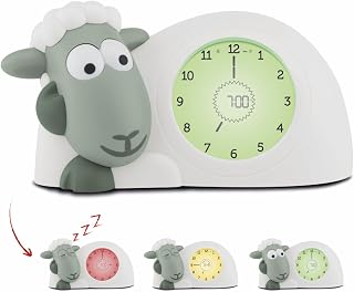 Zazu Kids Sam The Sheep LED Illuminated Day/Night Children's Alarm Clock – Alarm Clock for Boys and Girls – Intelligent Teaching Sleep and Alarm Clock (Wise Time)