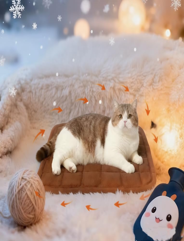 Self Heating Pet Mat - Constant Temperature Control and Plush Comfort - for Indo