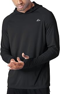 Willit Men's UPF 50+ Long Sleeve Sun Protection Hooded Sun Shirt Sun Protection UV Sun Protection Lightweight Athletic Running