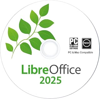 LibreOffice Office Suite 2025 on CD Compatible with Microsoft Office Word, Excel & PowerPoint for Home Student Business One Time Purchase, Lifetime License Windows PC & Mac (DVD Disc 2025)