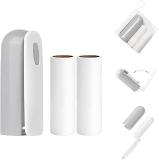 Travel Lint Roller for Clothes Car Purse Small Lint Remover for Pet Hair Mini Adhesive Roller with Cover Refillable Lint Roller Travel Size (Gray)