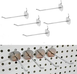 Perforated Retail Shelves, Metal Display Hooks for Housewares Panel Hangers (A-10cm) Pack of 5
