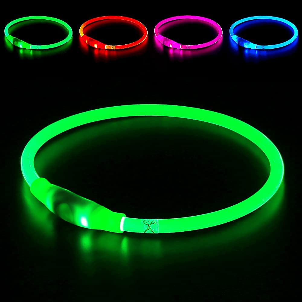 Led Dog Collar, BSEEN USB Rechargeable Flash Light up Dog Collar | Pet Safety Ne