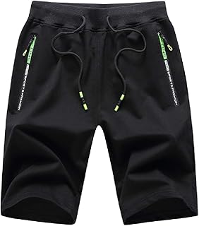 Tansozer Men’s Sports Shorts, Short Trousers with Zip Pockets