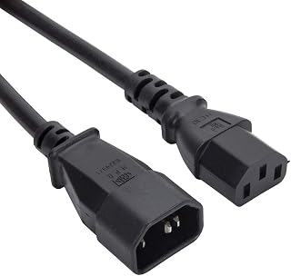 iSynq 3m IEC Power Extension Cable Kettle Male to Female UPS Lead C13 - C14 Mains 240V 10A