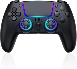 Pogriko RGB Wireless Controller for PS5 Controller for PS5/Pro/Slim Console | Wireless Gamepad with RGB Lighting/Programmable Back Button/Microphone/3.5mm Audio Jack/Dual Vibration/Motion Sensor