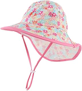 Zsedrut Toddler Summer Hat with Neck Flap Waterproof Kids Swim Hat Baby UV Protection Sun Hats Beach Cap for Boys Girls