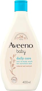 Aveeno Baby Daily Care Hair and Body Wash for Sensitive Skin (1 x 400 ml) | Tear-Free Baby Wash with Gentle Fragrance with Collodial Oatmeal, Gently Cleanses and Leaves Skin Feeling Moisturised