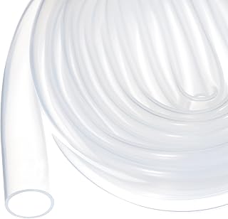 Rebower 1m(3ft) Silicone Tubing 12mm ID 14mm OD Clear Industrial Plastic Tubing Pure Silicone Hoses for Pump Siphoning Draining Irrigation Brewing, 1/2" x 9/16"