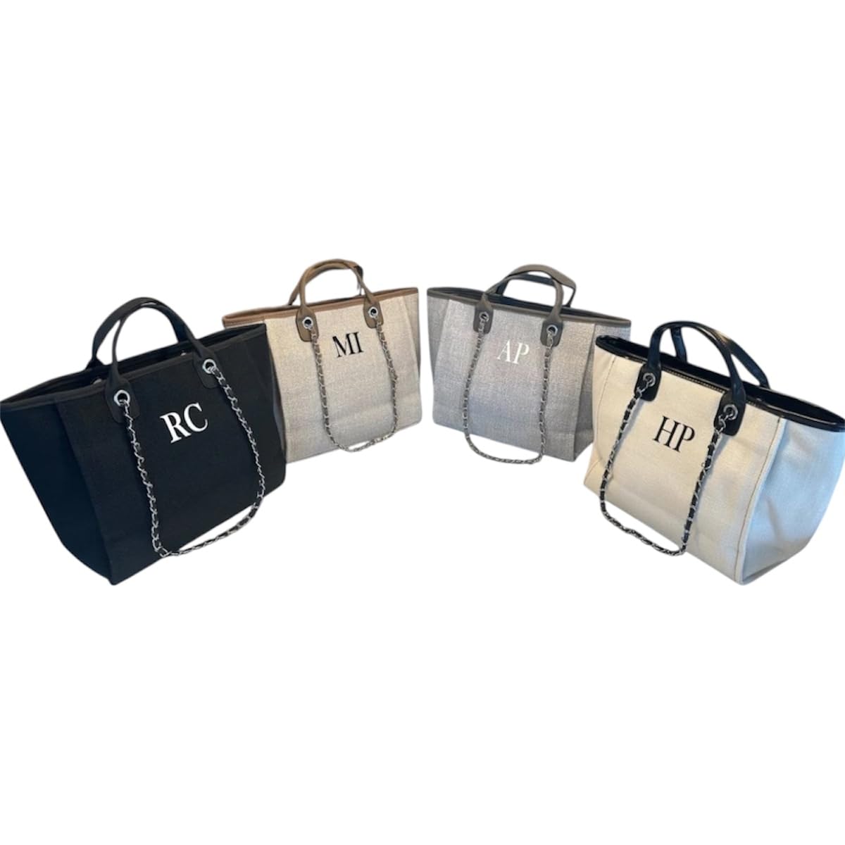 Personalised Medium Tote Bag with Initials | Custom Handbag for Women | Reusable