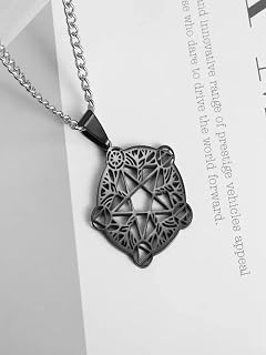 Stainless Steel Wicca Pentagram Pendant Celtic Star Moon Pagan Necklace Good Luck Charm Jewelry for Men