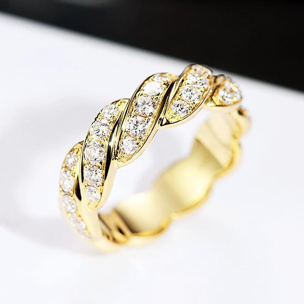 Stylish Novelty Gold Coloring Shiny Cubic Zirconia Fashion Daily Jewelry for Wom