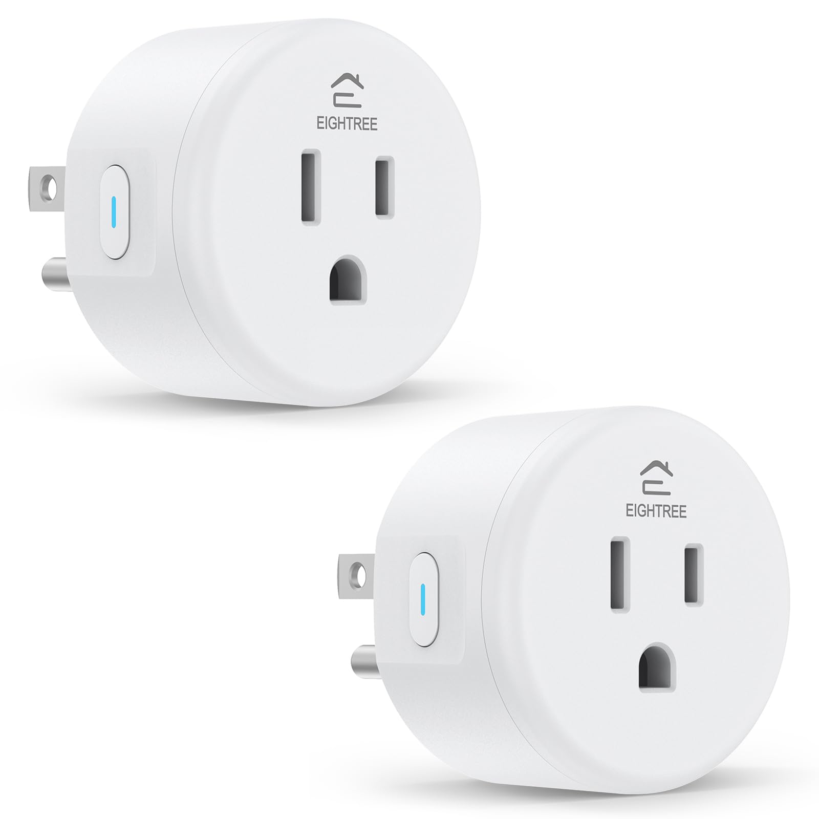 EIGHTREE Smart Plug WiFi Outlet Works with Alexa & Google Home, 15A, 2-Pack | Sm