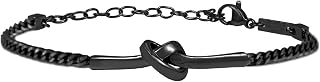Breil, B&Me Collection Women's and Men's Semi-Rigid Polished Steel Bracelet with Minimal Design, Exquisite and Symbolic Knot Design, Ideal for a Gift, Medium Size 44-56 cm
