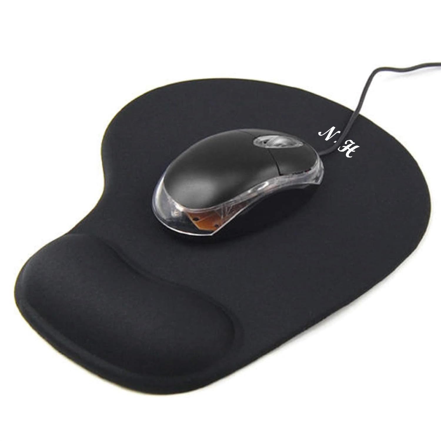 New Horrizon - Mouse Mat BLACK ANTI-SLIP COMFORT MOUSE PAD MAT WITH GEL FOAM RES