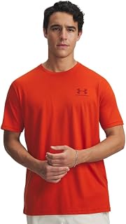 Under Armour Men's Loose T-Shirt with Logo on Left Chest, Titanium/Clay Green