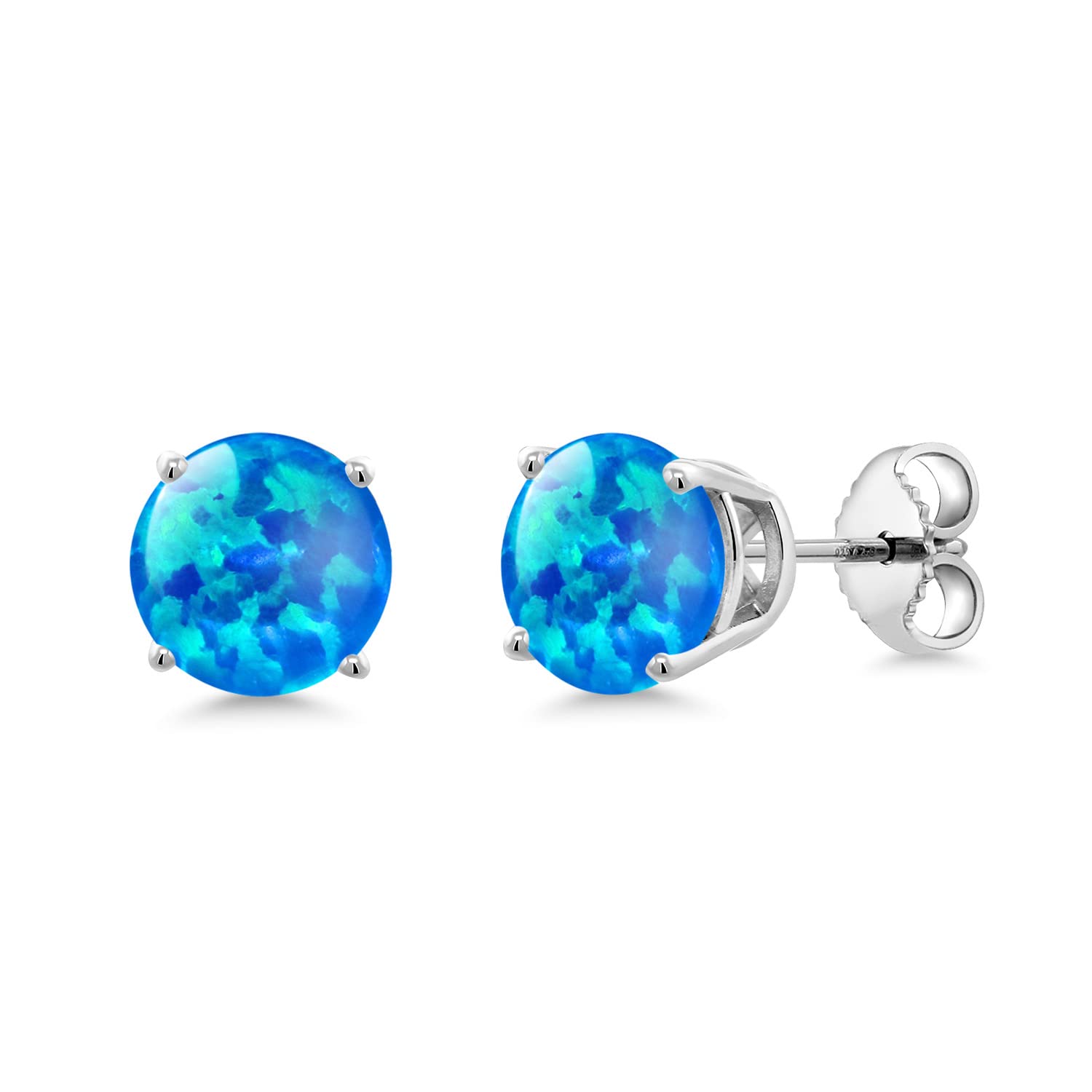 Gem Stone King 2-4 Cttw Round Gemstone Birthstone Stud Earrings For Women Men | 