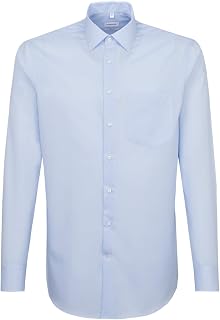 Seidensticker Men's Business Shirt, Regular Fit, Non-Iron, Kent Collar, Long Sleeve, 100% Cotton