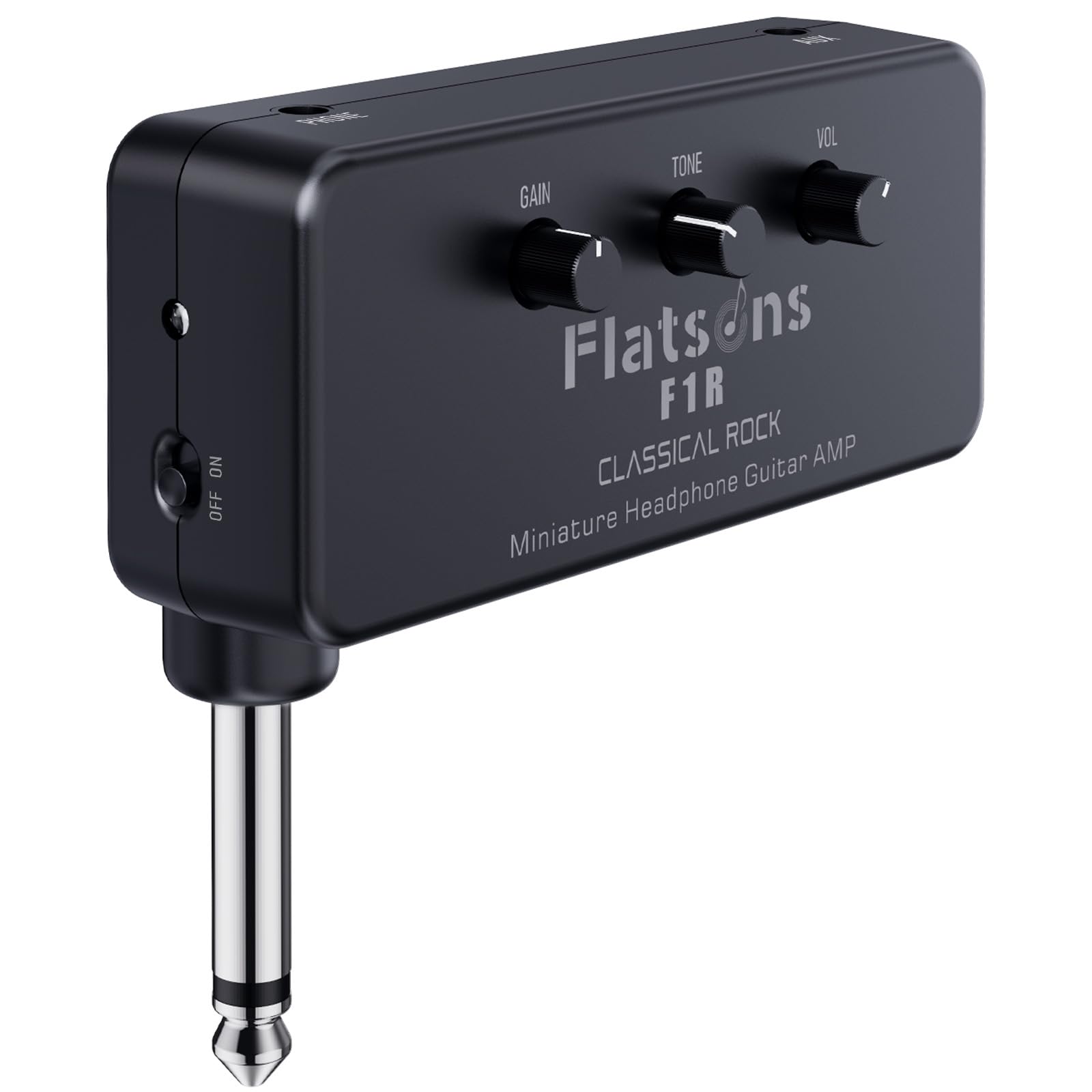 Flatsons F1R Mini Guitar Headphone Amp with Distortion | Classic Rock Tone, 3.5m