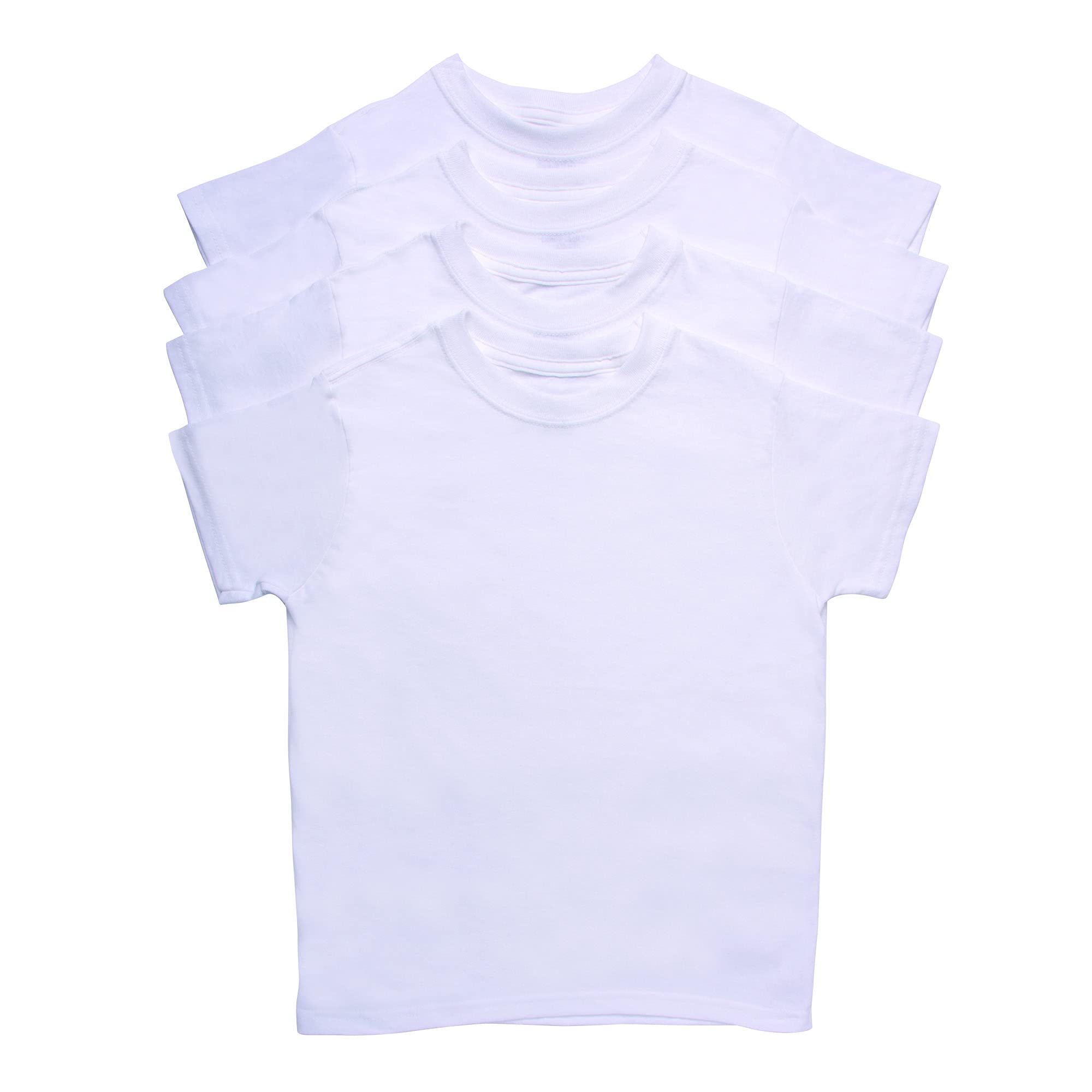 Hanes Boys 4 Pack Crew Shirt