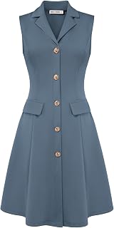 GRACE KARIN Women's Sleeveless Button Down Work Professional Dresses