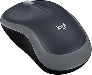 Logitech M185 Wireless Mouse 2.4GHz with Mini USB Receiver | 12 Month Battery Life, 1000 DPI Optical Tracking, Ambidextrous, Compatible with PC, Mac, Laptop - Grey