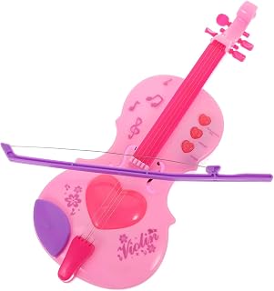 Kids Mini Violin Toy - Educational Musical Instrument for Toddlers, Safe Plastic Design, 12.59 X 4.72 X 1.96 Inch, Rosy Color, Develops Music Sense