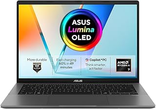 ASUS Vivobook OLED M3407 Copilot+ PC Laptop | AMD Ryzen AI 7 445 | 1TB SSD | 32GB RAM | 14.0" OLED WUXGA Full HD (1920x1200) Screen | Windows 11 Home | Laptop Charger Included