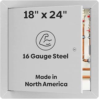 Best 18" x 24" Drywall Access Panel for Wall & Ceiling - Universal Flush Steel Access Door with Exposed Flange, 16-Gauge Steel, White Powder Coat, LEED Ready for Plumbing, HVAC & Electrical, BA-UAP