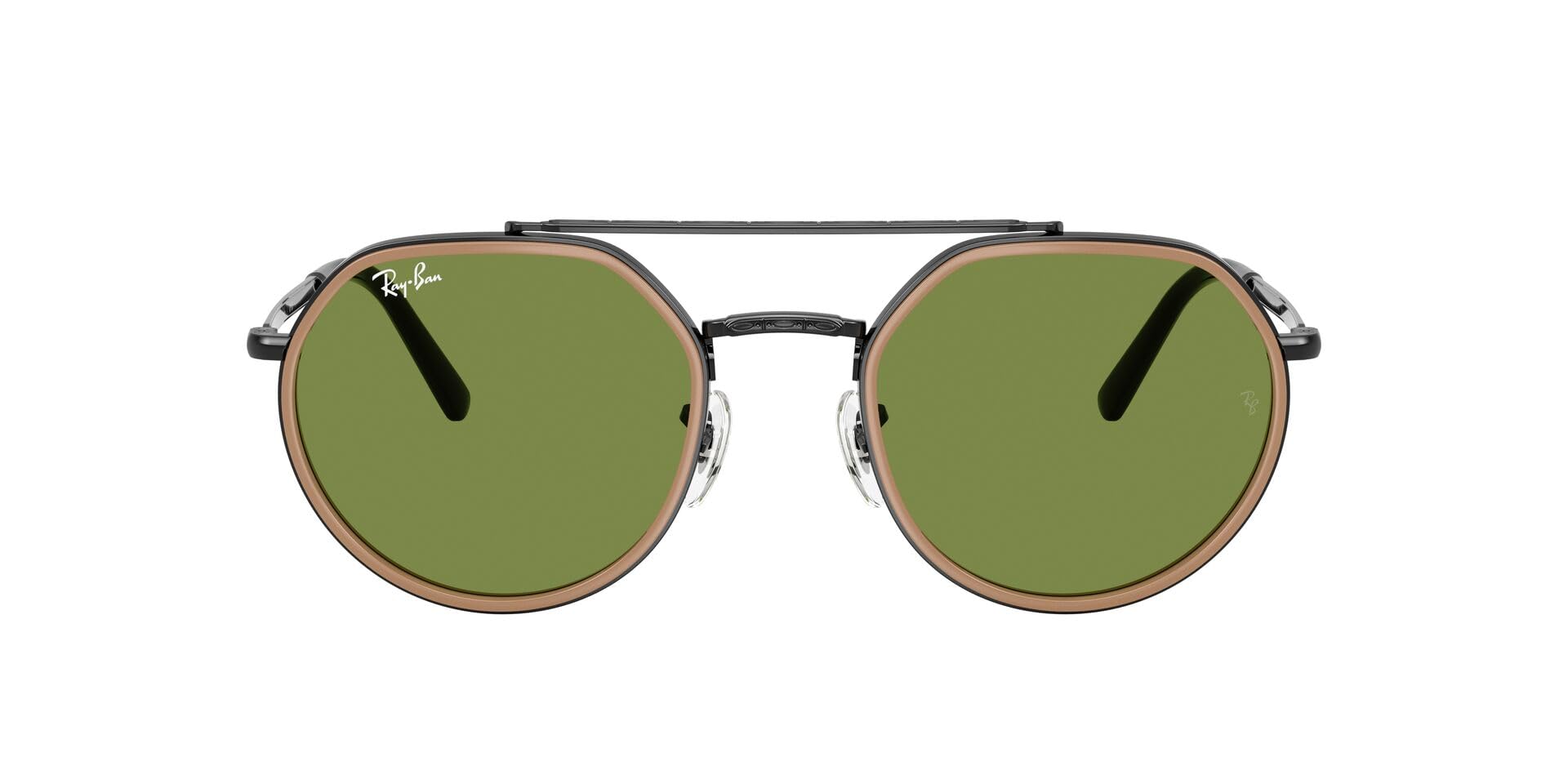 Ray-Ban Occhiali da sole rotondi unisex Rb3765, nero/verde