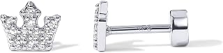 PAVOI 14K Gold Plated CZ Flat Back Earrings for Women, Cartilage Studs