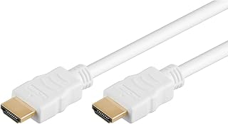 PremiumCord HDMI Cable 4K High Speed M/M, 10.2Gbps with Ethernet, Video Compatible 4K@30Hz, Full HD 1080p, Deep Color, 3D, Arc, HDR, Dolby TrueHD, Gold Plated Connectors, White, 2m