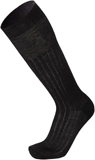 Prisco Men's Long Ribbed Scottish Thread Socks, Men's 100% Cotton Tall Socks, Solid Colour, Pack of 6 Pairs