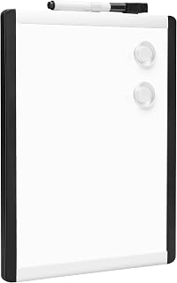 Amazon Basics Small Dry Erase Whiteboard, Magnetic White Board with Marker and Magnets - 8.5" x 11", Plastic/Aluminum Frame