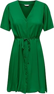 ONLY Women's Casual Mini Dress with Summery Patterned Blouse Design Short Sleeve Outfit