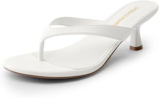 DREAM PAIRS Tongs à talon bas avec lanière, chaussures d'été élégantes à enfiler pour femme
